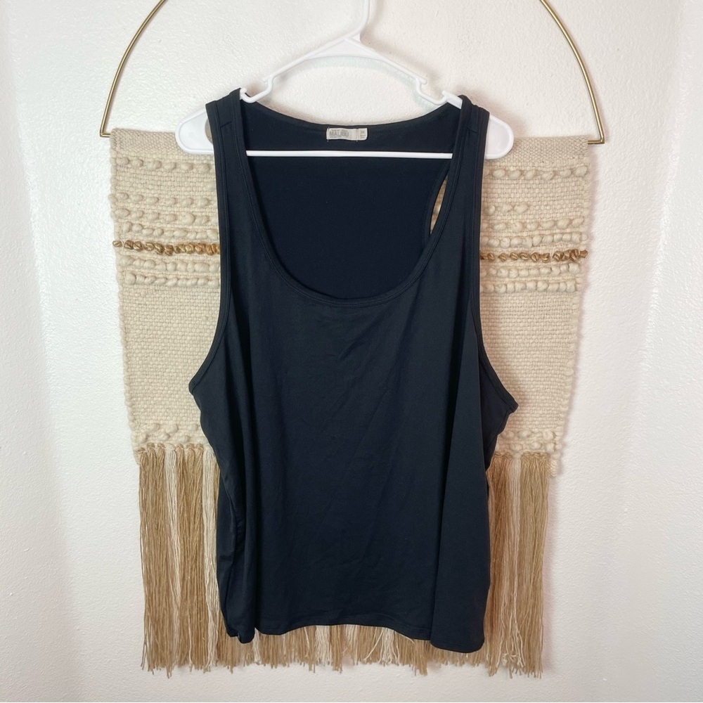 Barefoot Dreams Malibu Black Scoop Neck Tank 3X